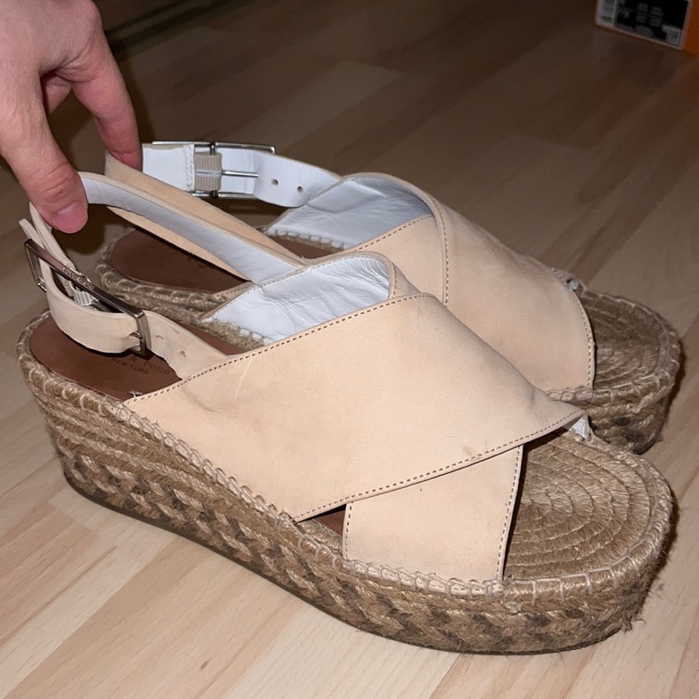 Rag & Bone Nude Beige Espadrille Wedges $395 Size 9